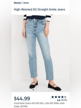 Old Navy Women's OG Straight-Leg Jeans — Faded Blue